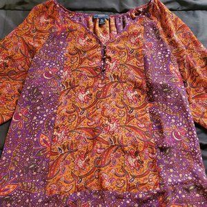 women XL CHAPS sheer 3/4 sleeve